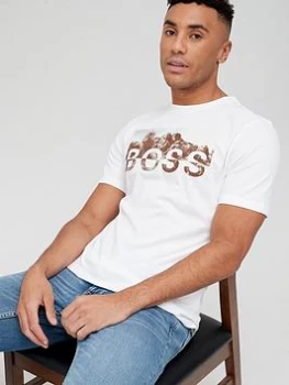 Image of BOSS Tyro Logo T-Shirt - White , Natural Size M Men