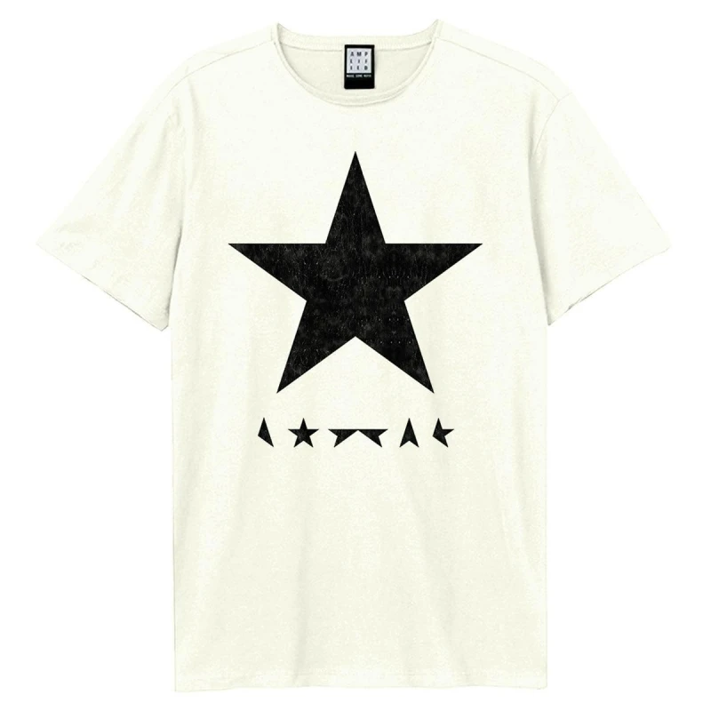 Image of Amplified Amplified Men Black Star David Bowie T-Shirt in White Size: 3X-Large White XXXL Male 5063806406815