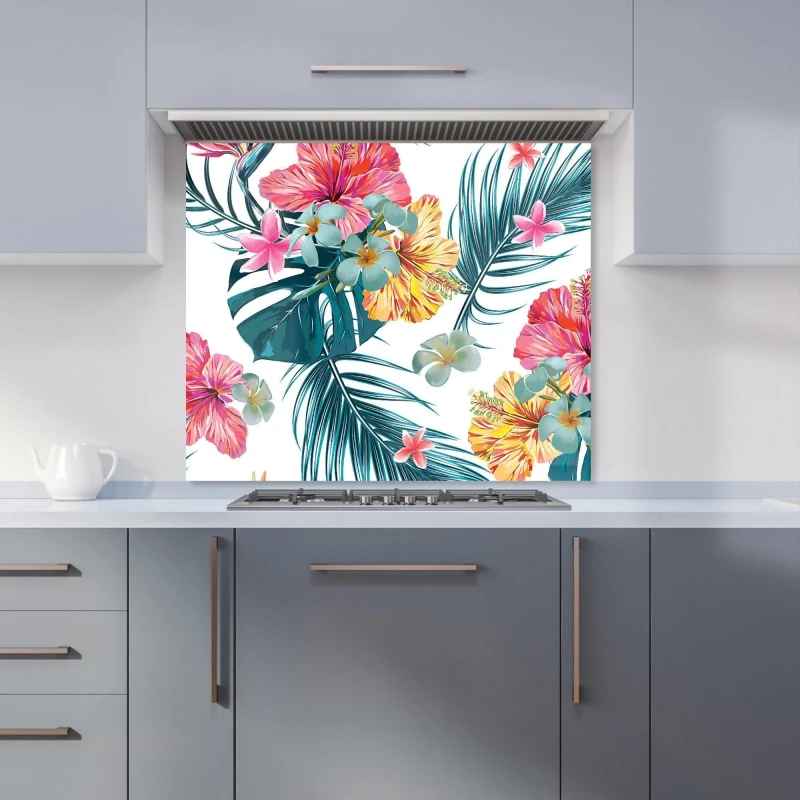Image of Warren Reed - Designer Watercolour Flamingo Hearts Kitchen Splashback in Green Size: 900mm x 650mm Green Unisex 900mm x 650mm