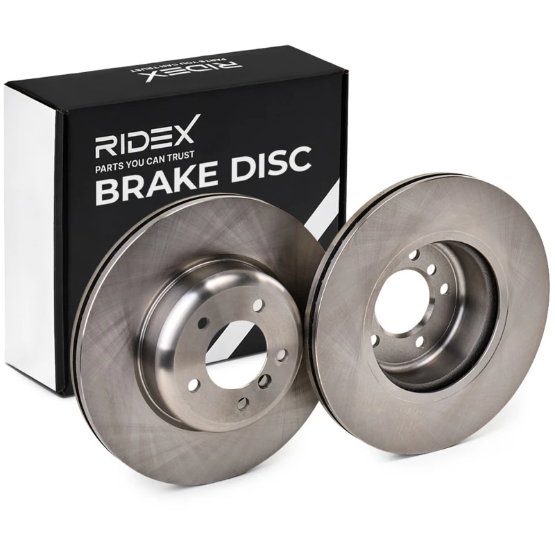 Image of RIDEX 82B1046 Brake disc Front Axle, Vented, Cast Iron, Uncoated, Untreated, without bolts/screws Cast Iron Brake Disc (82)