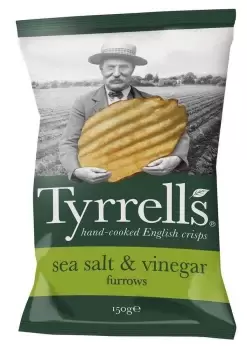 Image of Tyrrell's Furrows Sea Salt & Vinegar Crisps 150g - Pack of 8