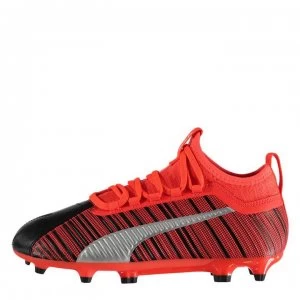 Puma One 5.3 Junior FG Football Boots - Black/NrgyRed