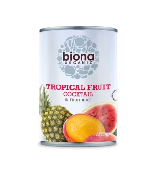 Image of Biona Organic Tropical Fruit Cocktail In Fruit Juice - 400g (Case of 6)