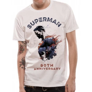 image of Superman - 80th Anniversary Mens Small T-Shirt - White