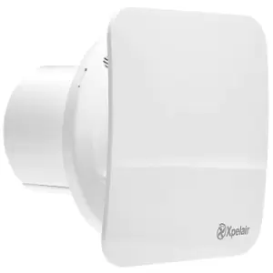 image of Xpelair C4PSR 7W 4" 100mm Bathroom Extractor Fan Combined With Square Round Baffle Front With Pullcord - 078353