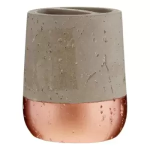 image of Premier Housewares Toothbrush Holder, Neptune, Copper and Concrete