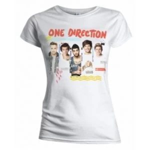 Image of One Direction Individual Shots Ladies White T Shirt: X Large