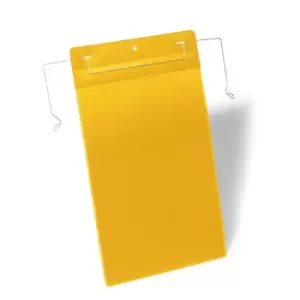 Image of Durable Document Pocket with Wire Hanger A4 Portrait Yellow