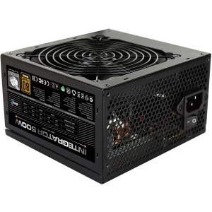 image of Aerocool Integrator 500W PSU 12cm Black Fan Active PFC Bulk Packed With x 2 PCIe