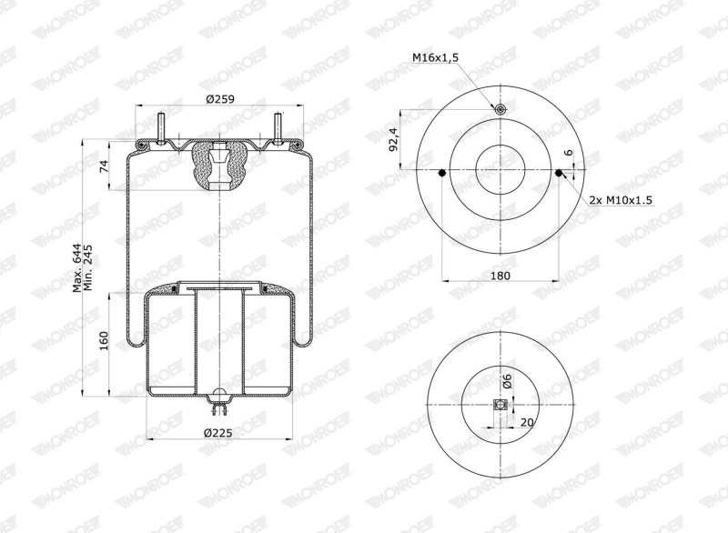 Image of MONROE Boot, air suspension MONROE ASP4064