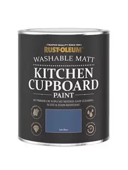 image of Rust-Oleum Kitchen Cupboard Paint Ink Blue 750Ml