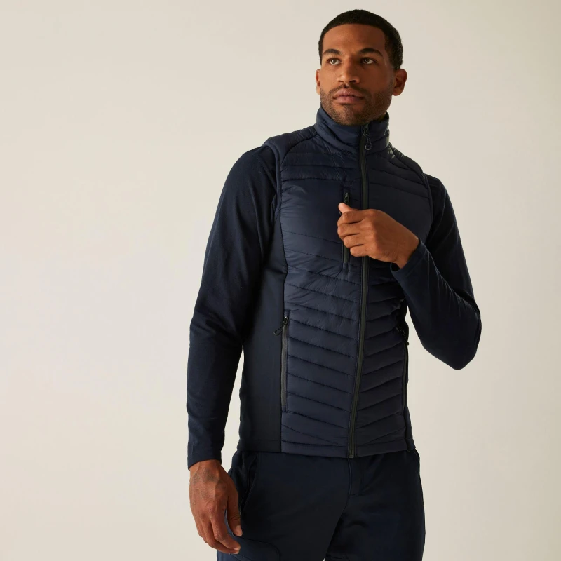 Image of Regatta Regatta Men Navigate' Hybrid Bodywarmer in Navy Size: large Navy L Male 5063019156057