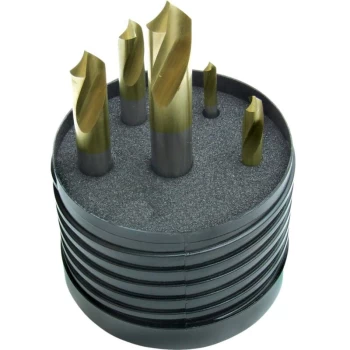 Image of 4 - 12MM 90DEG Spotting Drill Set TiN Tipped 5PC - Swisstech
