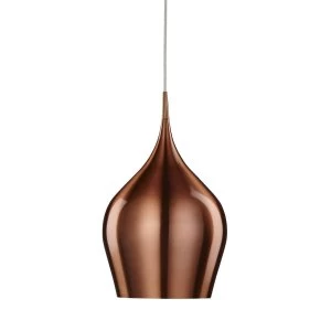 image of 1 Light Large Dome Ceiling Pendant Copper, E27