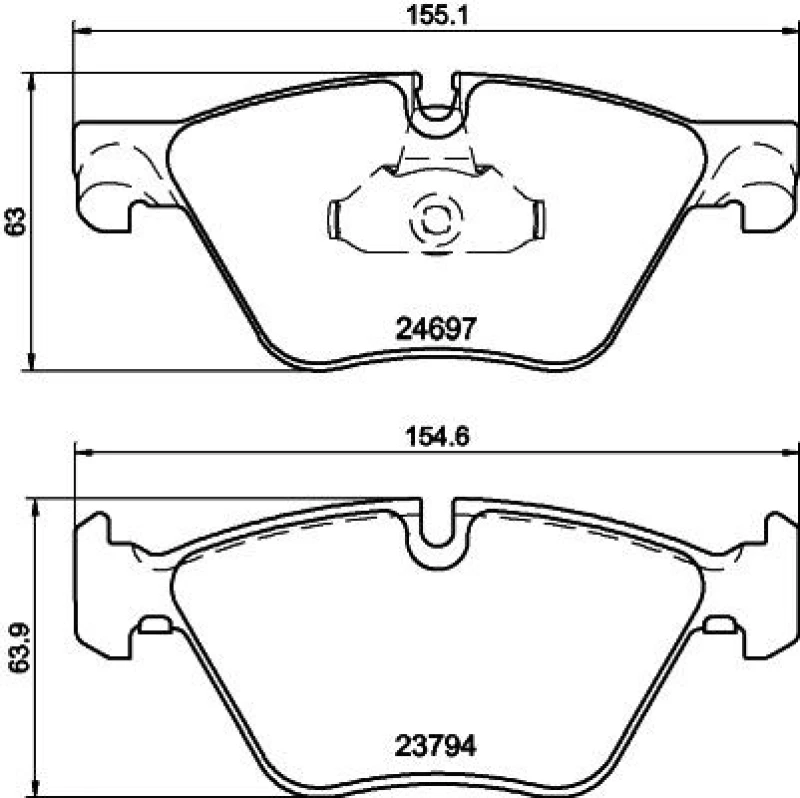 Image of HELLA Brake pad set HELLA 8DB 355 014-351