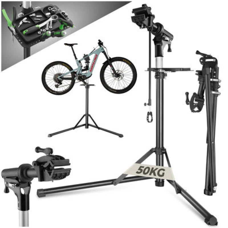 Image of TECTAKE Tectake - Bike Repair Stand Jan - folding, height-adjustable, suitable for e-bikes, 50kg load capacity - bike stand, repair stand for bicycle,