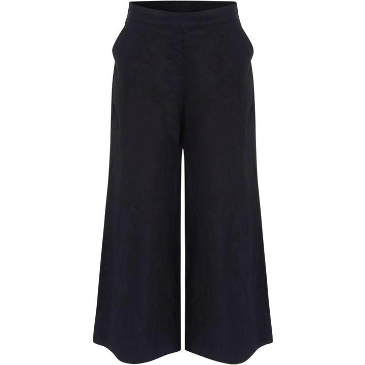 image of Phase Eight Navy Luna Linen Trousers - 8