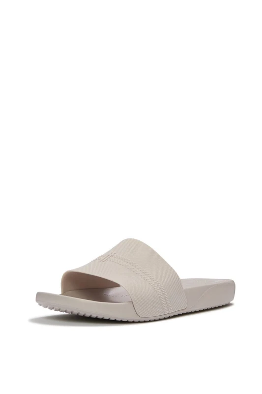 Image of FitFlop Mens iQushion Pool Slides in Pale Grey Size: 12 Pale Grey Male 12