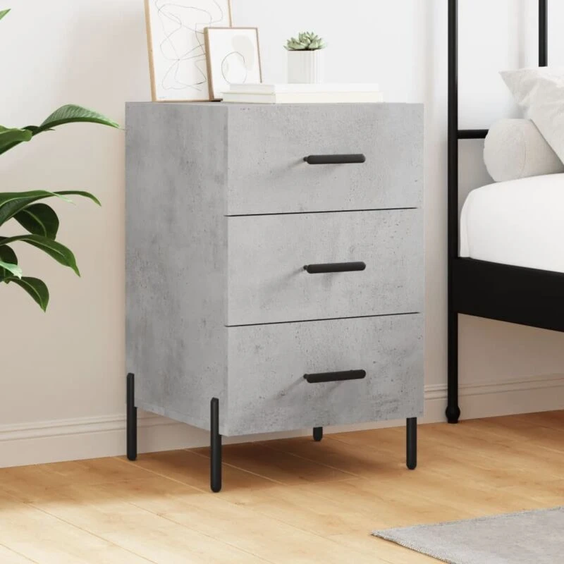 Image of VIDAXL Bedside Cabinet Concrete Grey 40x40x66cm Engineered Wood Vidaxl 827672
