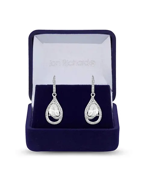 Image of Jon Richard CZ Pear Drop Earrings