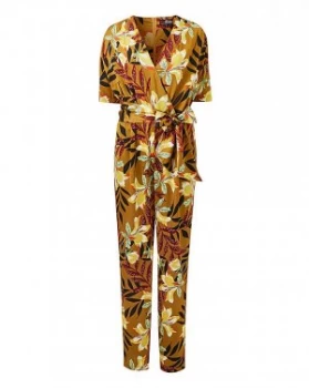 image of Lovedrobe Floral Wrap Front Jumpsuit