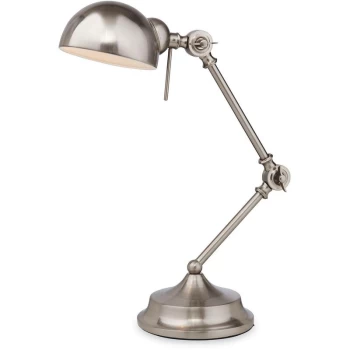 image of Beau - 1 Light Table Lamp Brushed Steel, E14 - Firstlight