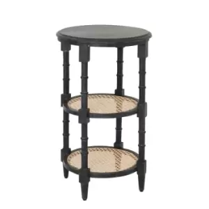 Image of Hill Interiors Raffles Tall Round Side Table in Black