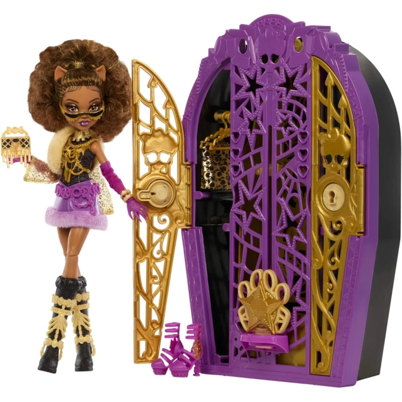 Image of Monster High Skulltimate Secrets Doll and Accessories Set Hauntlywood Mysteries Clawdeen Wolf with Reveal Closet & 19+ Glam Surprises like Doll Cloth