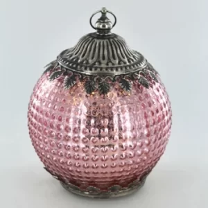 Image of LED Lantern Pink Pomegranate H15.5cm