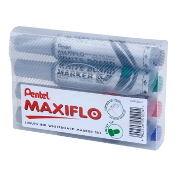 Image of Pentel YMWL5M-4 Whiteboard Bullet Tip Markers - Assorted (4)