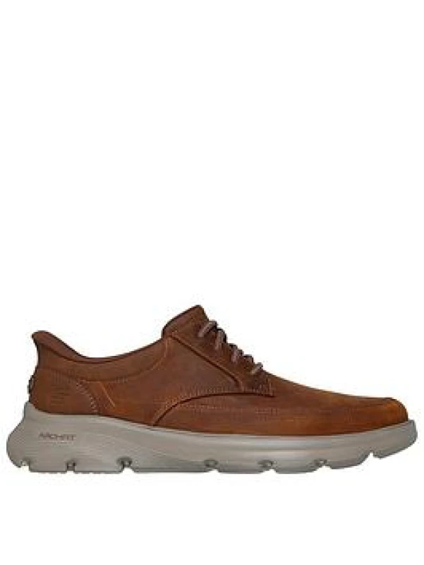 Image of Debenhams Debenhams Men Arch Fit Garza Leather Bungee Lace Slip-Ins Dark Brown Size: 7 brown 7 Male 198739612738