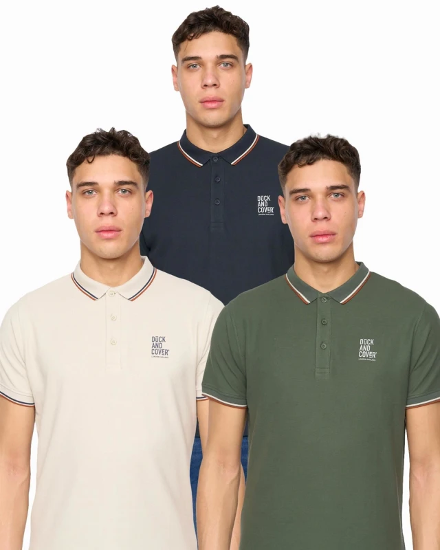 Image of Duck and Cover Melports Polo 3pk Assorted - L