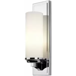 image of Loops - IP44 Large Wall Light White Opal Etched Glass Shade Polished Chrome LED G9 3.5W