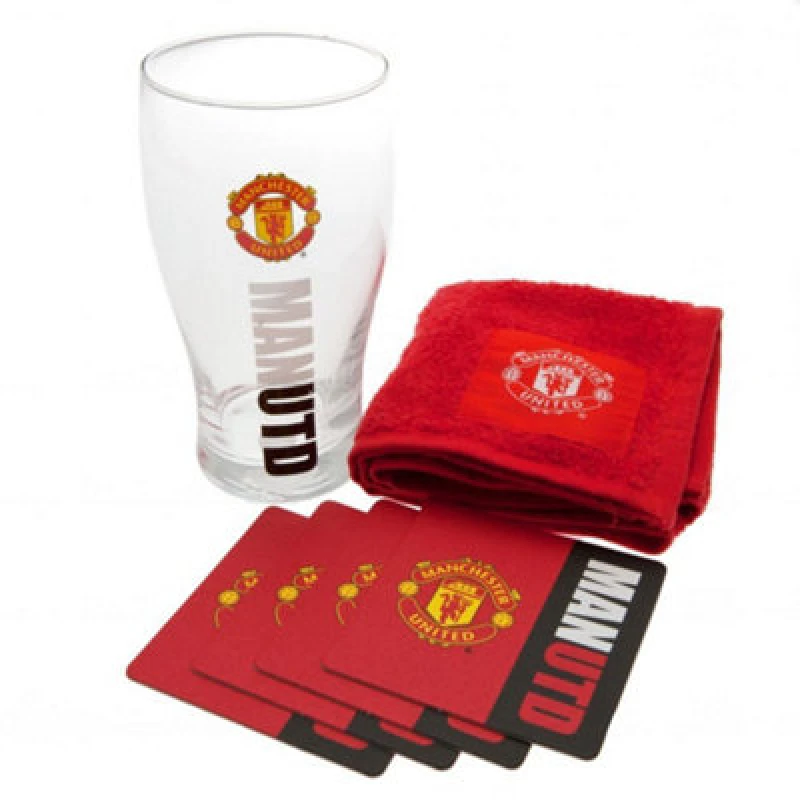 Image of Manchester United FC Manchester United FC Official Mini Bar Set in Red Red One Size Unisex 5059000787157