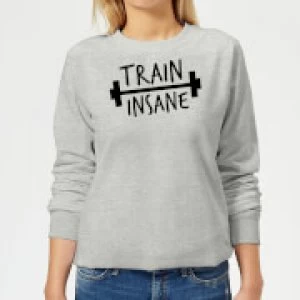 Image of Train Insane Womens Sweatshirt - Grey - 3XL