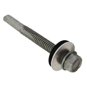 Image of ForgeFix TechFast Roofing Sheet to Steel Hex Screw & Washer No. 5 Tip 5.5 x 80mm Box 100