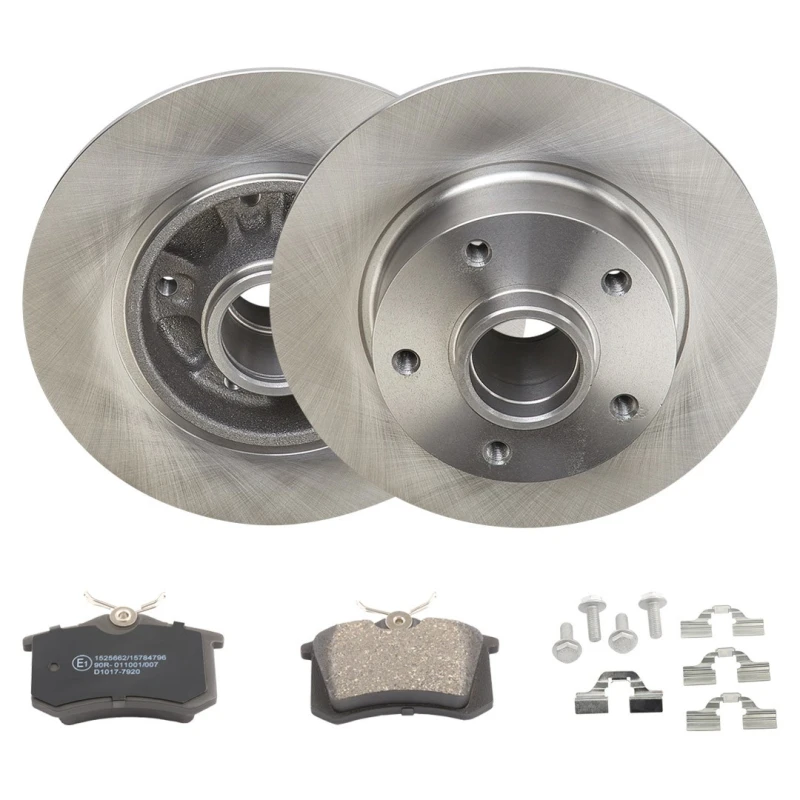 Image of RIDEX 3405B2152 Brake disc and pads set Rear Axle, Brake Disc Type: Solid, not prepared for wear warning indicator Brake Set,disc brakes (3405)