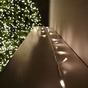 Image of 100 LED 10m Premier Christmas Outdoor Multi Function Battery Lights with Timer & Clear Cable in Warm White