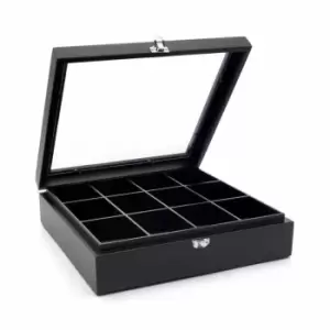 Image of Bredemeijer Tea Box in Bamboo with 12 Inner Compartments with Window in Lid in B