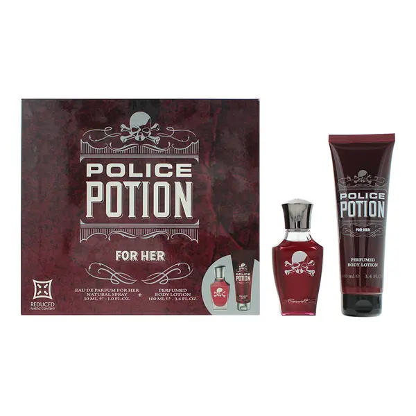 image of Police Potion For Her Piece Gift Set: Eau de Parfum 30ml - Body Lotion 100ml