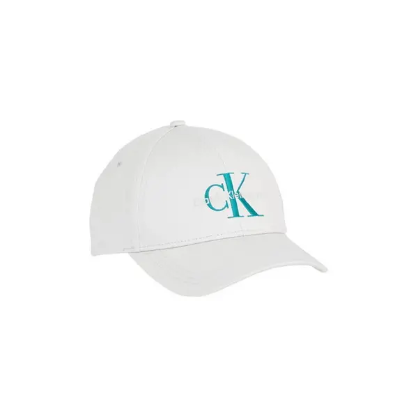 Image of Calvin Klein Jeans Monogram Embroidered Cap - White One Size
