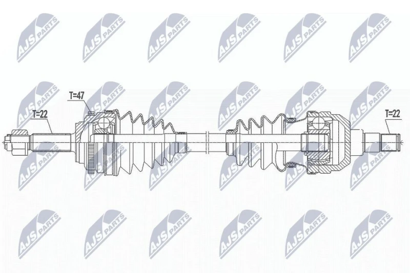 Image of NTY NPW-DW-043 Drive shaft Manual Transmission, Front Axle Left Drive Shaft (13)