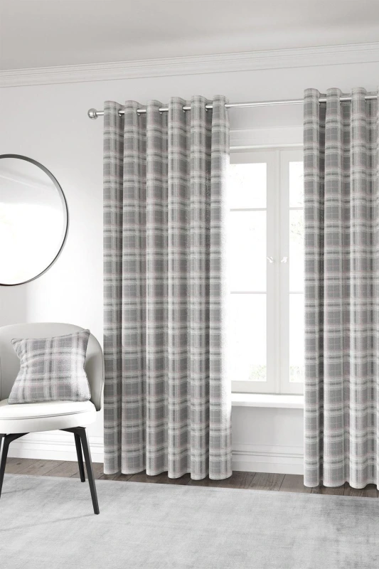 Image of Helena Springfield Helena Springfield 'Harriet' Woven Lined Curtains in Light Pink Size: 229cm width x 229cm drop Light Pink 229cm width x 229cm dro