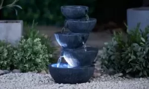 Image of Serenity Bowls Water Feature: Four-Tier Cascading Bowls and Jars Water Feature
