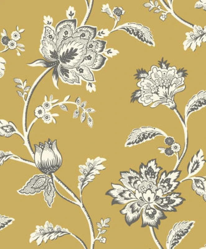 Image of Fine Decor Fine Decor Juliette Ochre Floral Wallpaper