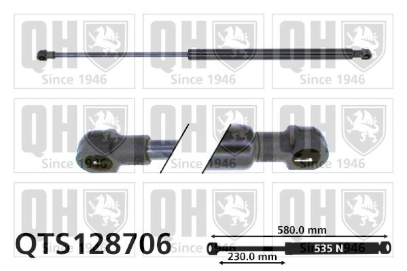 Image of QUINTON HAZELL Tailgate strut QUINTON HAZELL QTS128706