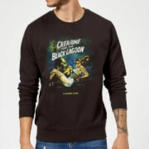 Image of Universal Monsters Creature From The Black Lagoon Vintage Poster Sweatshirt - Black - XL