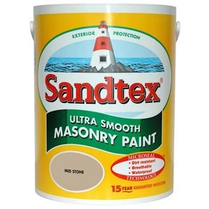 image of Sandtex Ultra smooth Mid stone Masonry Paint 5L