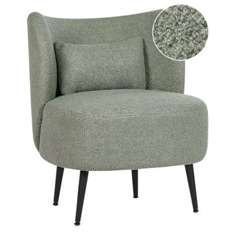 Image of Beliani Boucle Armchair Green Otsby
