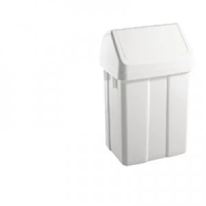 Image of Slingsby Plastic Swing Top Bin 50 Litre White 365144